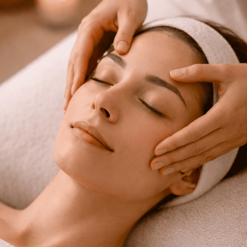 routine klassische Gesichtsbehandlung mit hochwirksamen wirkstoffen vegan Padme